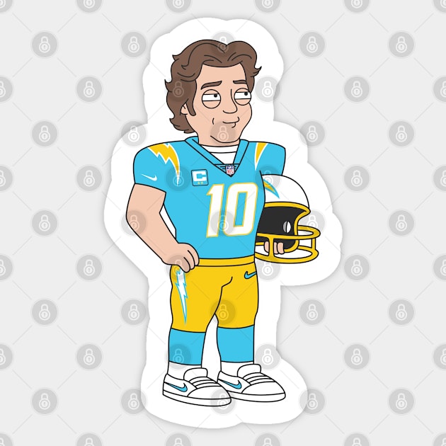 Justin Herbert Chargers Cartoon Sticker by Carl Cordes